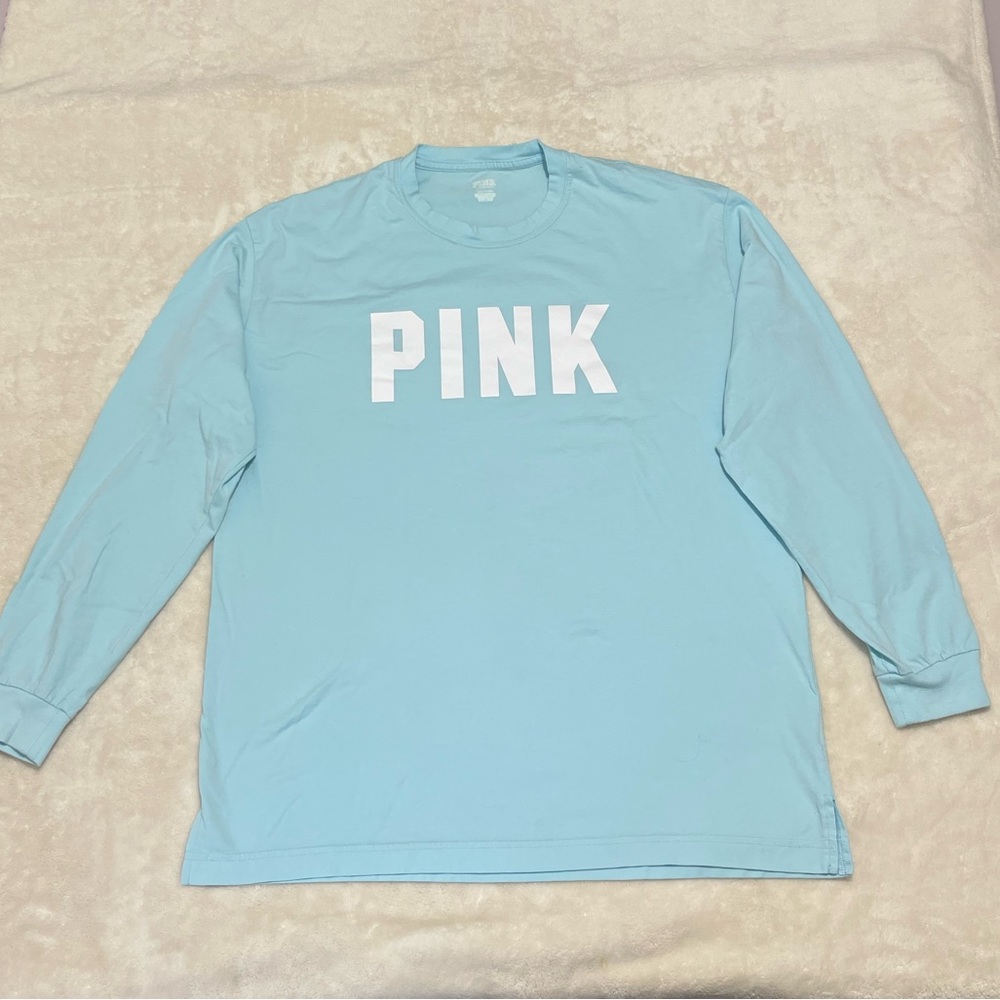 Victoria's Secret PINK blue long sleeve shirt